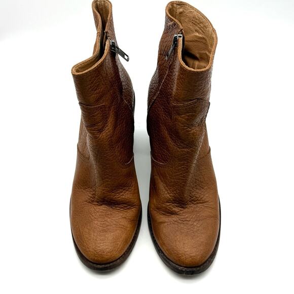 Madewell The Ollie Boot Cognac Pebble Leather Brown 8 - Picture 2 of 14